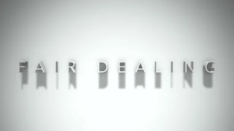 Fair dealing 3D title animation white text on a white background Stock Footage 299421828