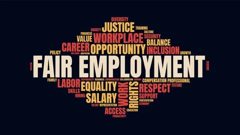 Fair Employment Word Cloud Vector Concept Stock Illustration