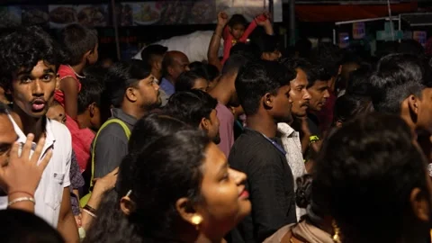 The fair is extremely crowded. Stock Footage 346309230