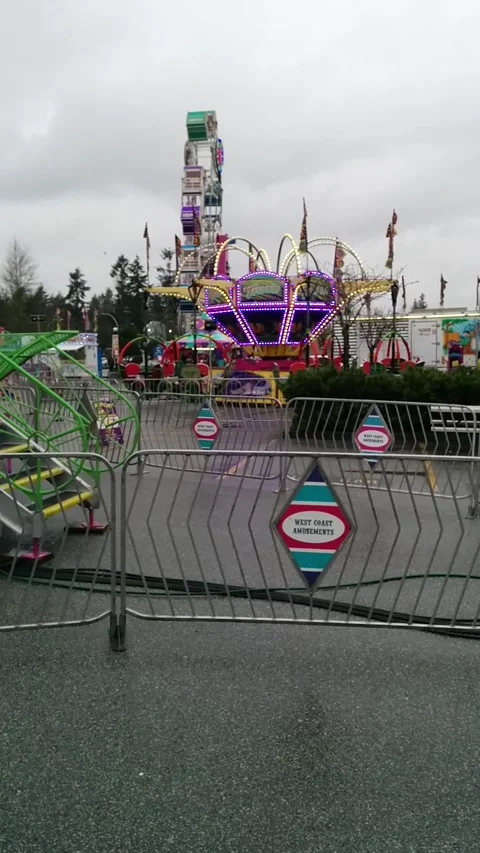 Fair Grounds Amusement Rides Stock Footage 162865234