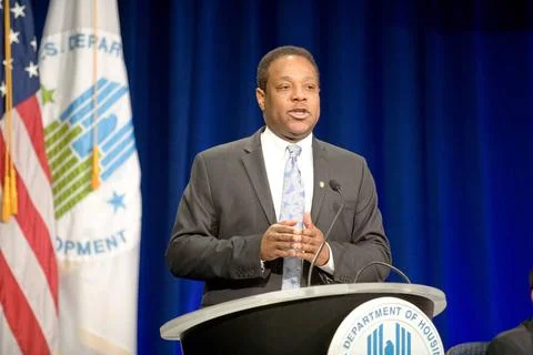 Fair Housing Month program ( Fair Housing 2010--Time to Act ), HUD headqua... Stock Photos