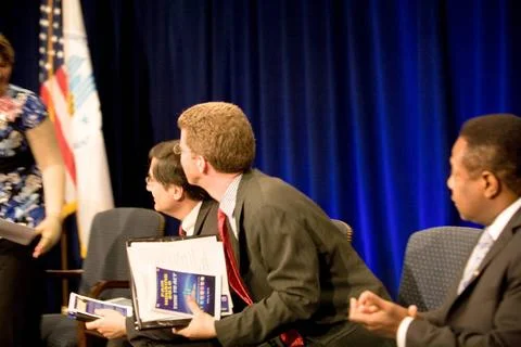 Fair Housing Month program ( Fair Housing 2010--Time to Act ), HUD headqua... Stock Photos