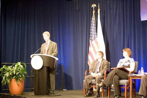 Fair Housing Month program ( Fair Housing 2010--Time to Act ), HUD headqua... Stock Photos