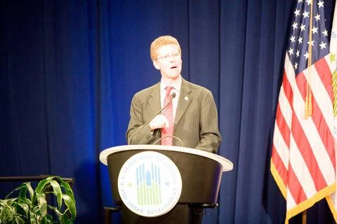 Fair Housing Month program ( Fair Housing 2010--Time to Act ), HUD headqua... Stock Photos