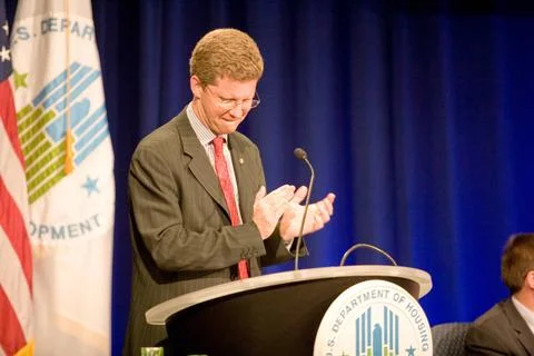 Fair Housing Month program ( Fair Housing 2010--Time to Act ), HUD headqua... Stock Photos