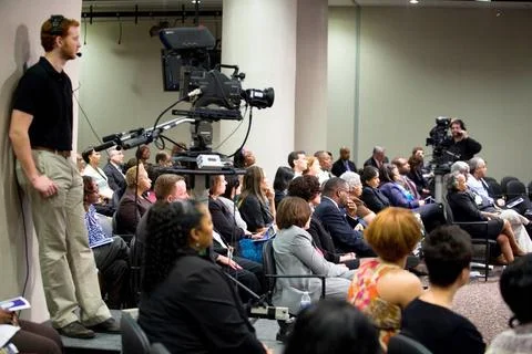 Fair Housing Month program ( Fair Housing 2010--Time to Act ), HUD headqua... Stock Photos