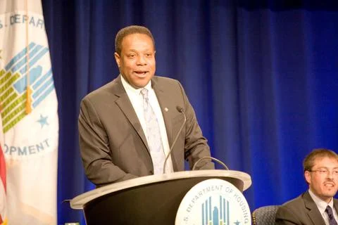 Fair Housing Month program ( Fair Housing 2010--Time to Act ), HUD headqua... Stock Photos