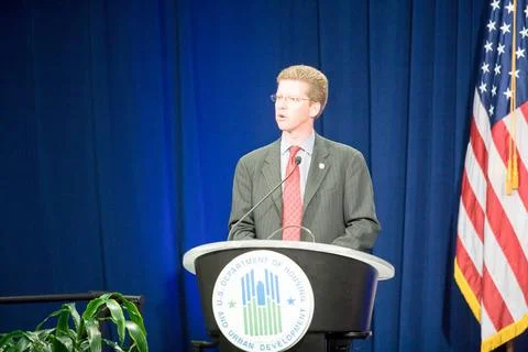 Fair Housing Month program ( Fair Housing 2010--Time to Act ), HUD headqua... Stock Photos