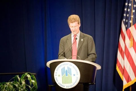 Fair Housing Month program ( Fair Housing 2010--Time to Act ), HUD headqua... Stock Photos