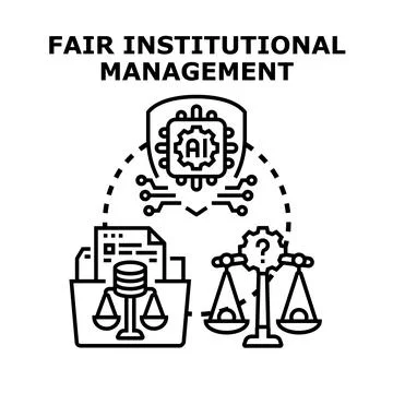 Fair institutional management principles with artificial intelligence Stock Illustration
