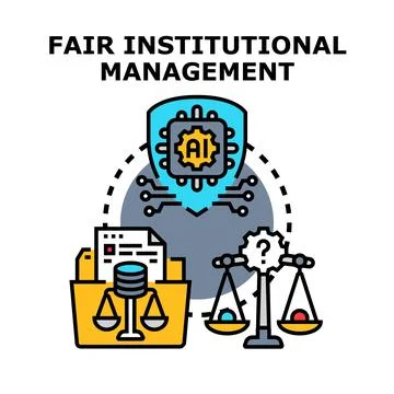 Fair institutional management principles with artificial intelligence Stock Illustration