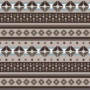 Fair Isle beige seamless pattern with stripes and rhombus 스톡 일러스트