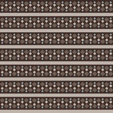 Fair Isle seamless pattern with rows of pebbles Stock Illustration