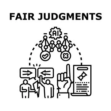 Fair judgments concept reflecting artificial intelligence analysis 스톡 일러스트