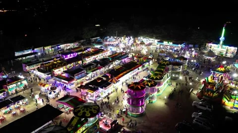 Fair night flyover Stock Footage 233929615