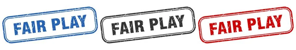 Fair play square isolated sign set. fair play stamp Illustrazione stock