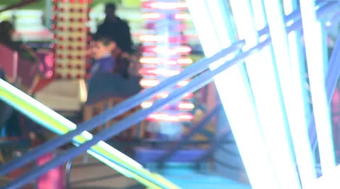 Fair Ride at Night 2 Stock Footage 23426002