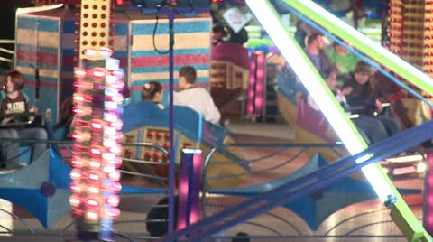 Fair Ride at Night 4 Stock Footage 23424344