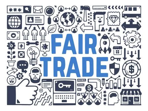 FAIR TRADE - Hand drawn vector illustration Stock Illustration