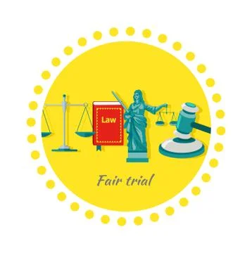 Fair Trial Concept Icon Flat Design Stock Illustration