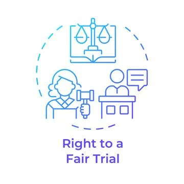 Fair trial right blue gradient concept icon Stock Illustration
