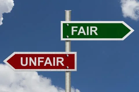 Fair versus unfair Illustrazione stock