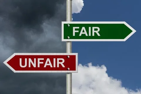 Fair versus unfair Stock Illustration