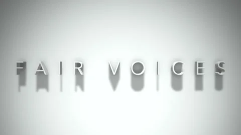 Fair Voices 3D title animation with shadows on a white background Stock Footage 296619901