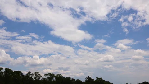 Fair weather clouds passing over the southern Piedmont, time lapse Video stock 155516139