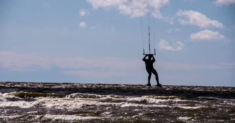 Fair Wind for Kiteboarding. Stock Footage 57207351