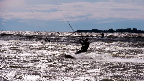Fair Wind for Kiteboarding HD Stock Footage 245200940