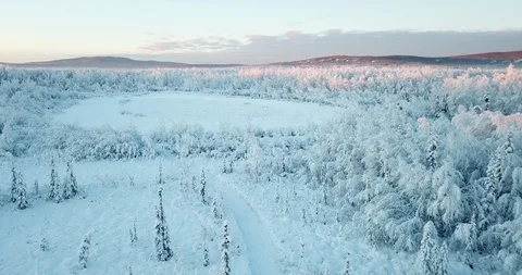 Fairbanks Alaska Winter Aerial Stock Footage 102693353