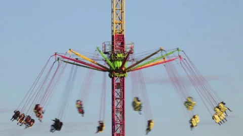 Fairground attraction at sunset. Stock Footage 62855154