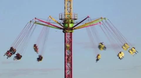 Fairground attraction at sunset. Stock Footage 62855193