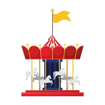 Fairground carousel design Illustrazione stock