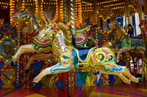 Fairground carousel Stock Photos