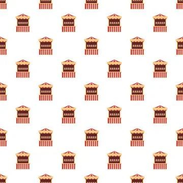 Fairground game booth seamless pattern with target practice Stock Illustration