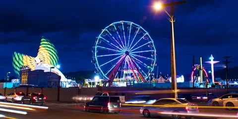 Fairground Rides Timelapse 4K Stock Footage 54959803