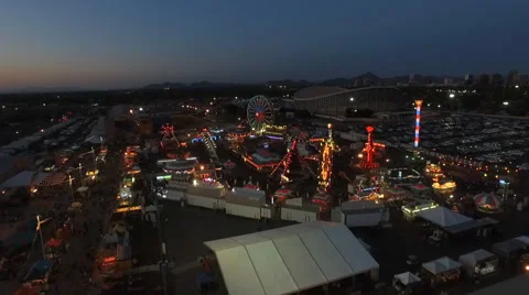 Fairgrounds at Night Stock Footage 52258325