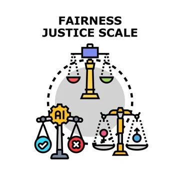 Fairness and justice scale balancing decisions concept Stock Illustration