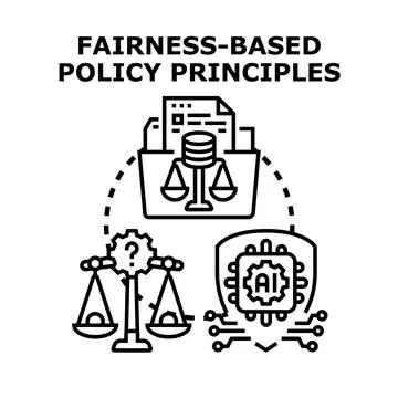 Fairness based policy principles connecting legal documentation, ethical deci 스톡 일러스트
