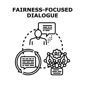 Fairness focused dialogue for artificial intelligence optimization Illustrazione stock