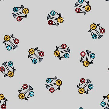 Fairness scale ethical ai vector seamless pattern Illustrazione stock