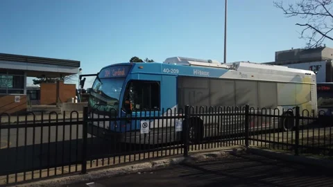 Fairview Mall Bus Station on a Cold Sunny Day Stock Footage 224778508