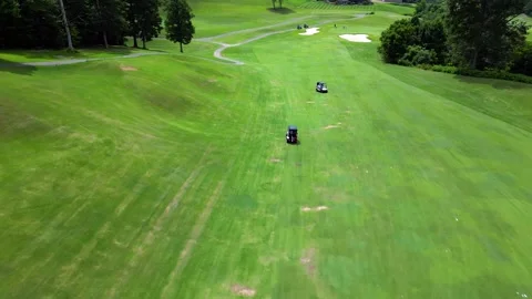 Fairway players pull back 2 Vídeo Stock 248055938