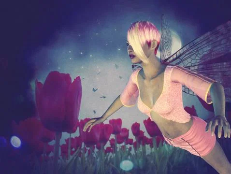 Fairy and Tulips イラスト素材