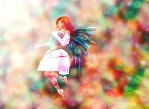 Fairy on Bokeh background Ilustración de archivo