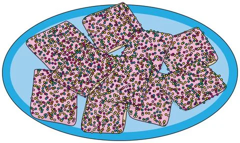 Fairy Bread Biscuits on Plate Stock Illustration