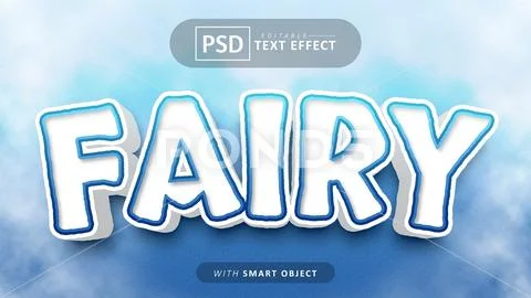 Fairy cartoon style text effect editable PSD Template