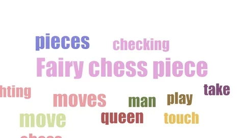 Fairy Chess Piece Tagcloud Animated On White Background Stock Footage 103667056